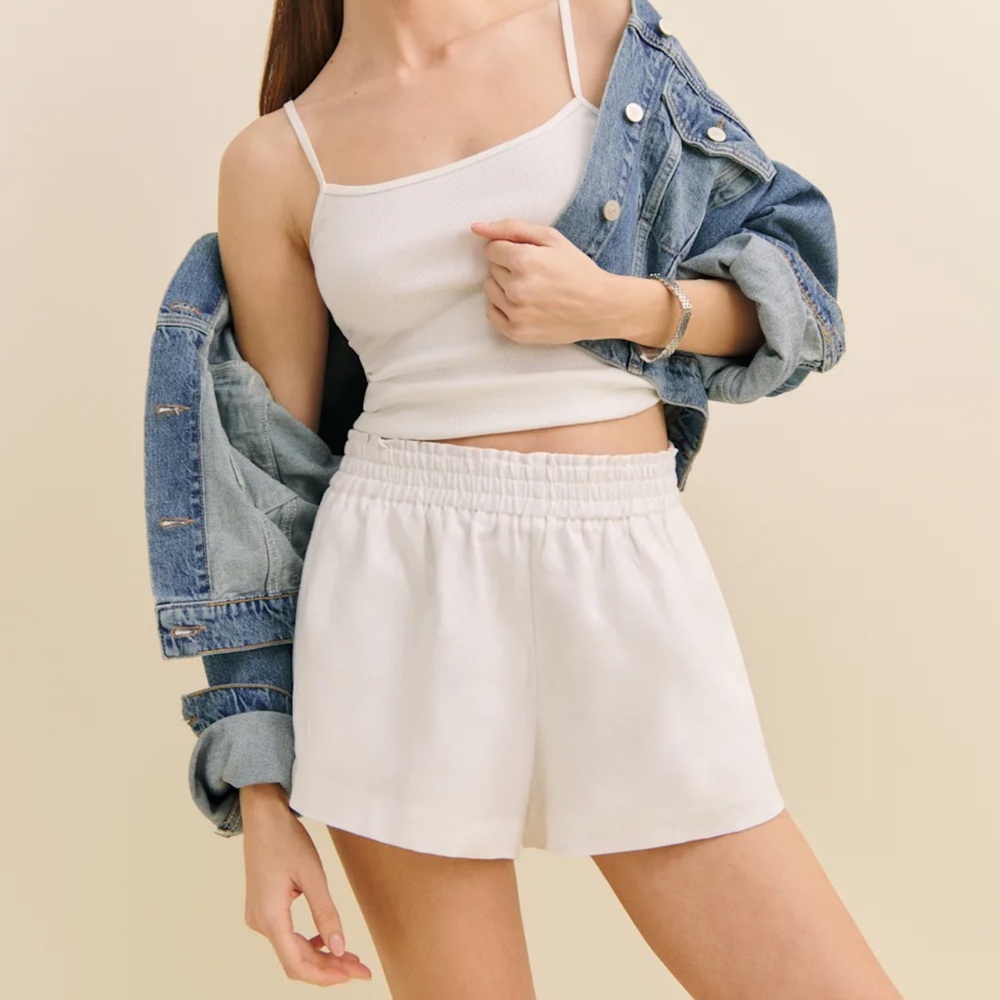 Reformation Mila Linen Shorts